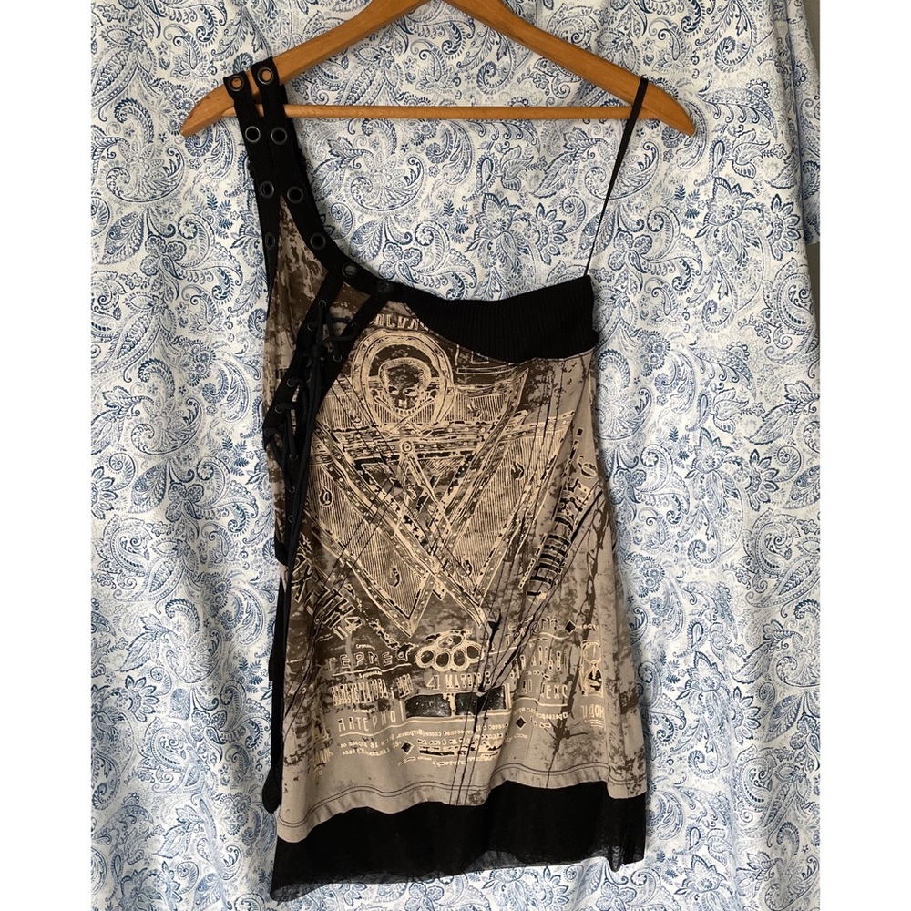 Salvage one shoulder tank top